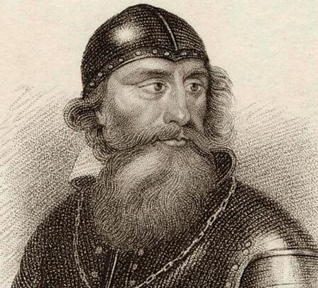 Drawing of King Robert the Bruce in armor