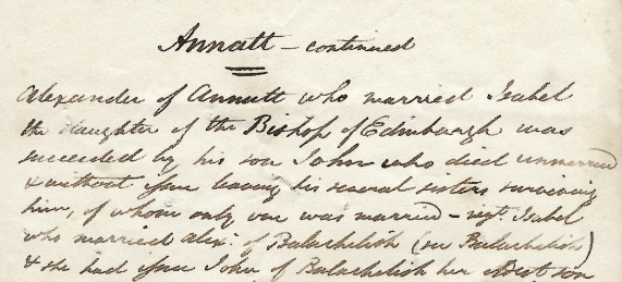 Excerpt of an 18th century hand-written document. The word "Annat" is visible at the top. The rest is not readable.