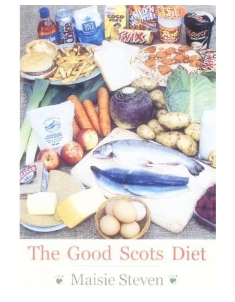 book cover with fresh food spread on a table