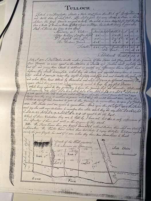 18th century document describing a farm