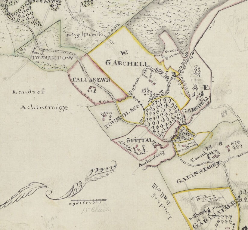 18th century map of estate lands
