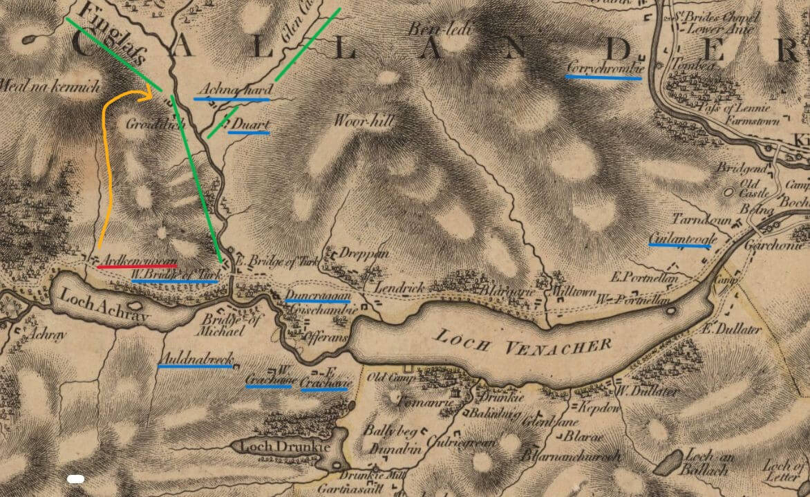 18th century hand-drawn map