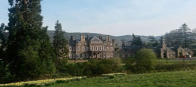A sprawling mansion in the hills of Scotland